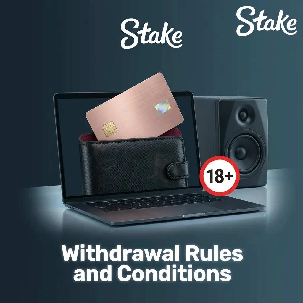 Checklist illustration showing withdrawal rules including KYC verification, wagering conditions, and processing timelines